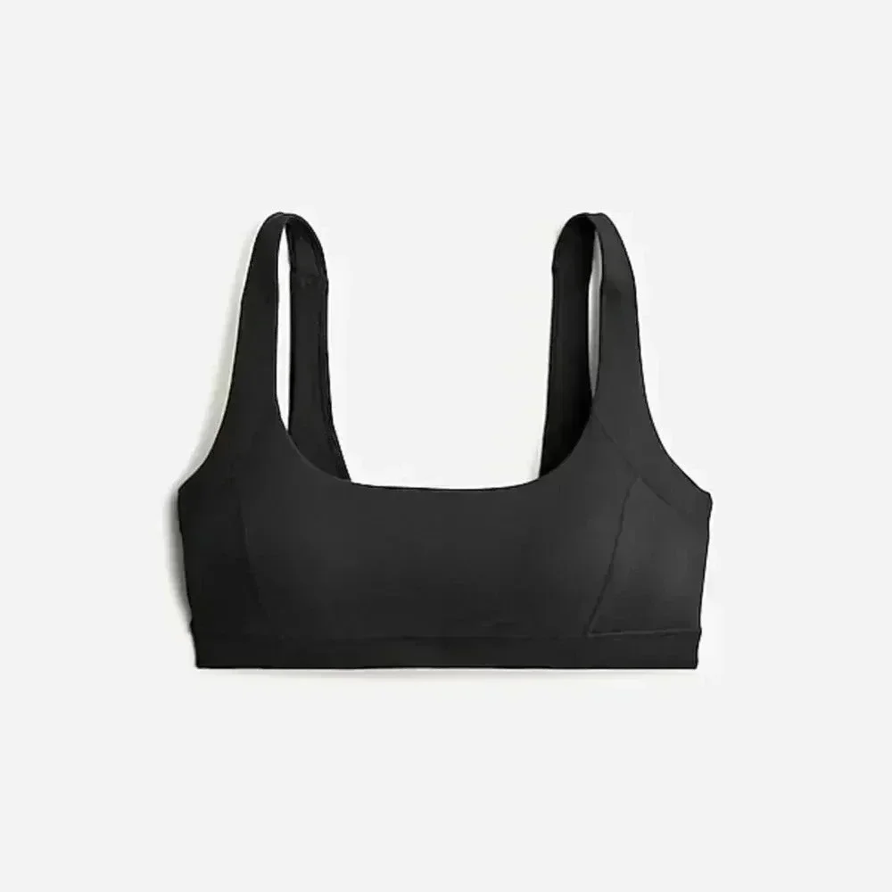J.Crew CloudStretch scoopneck sports bra Black NWT XS